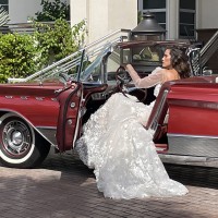 Beach Wedding Antique Car Photo Shoot